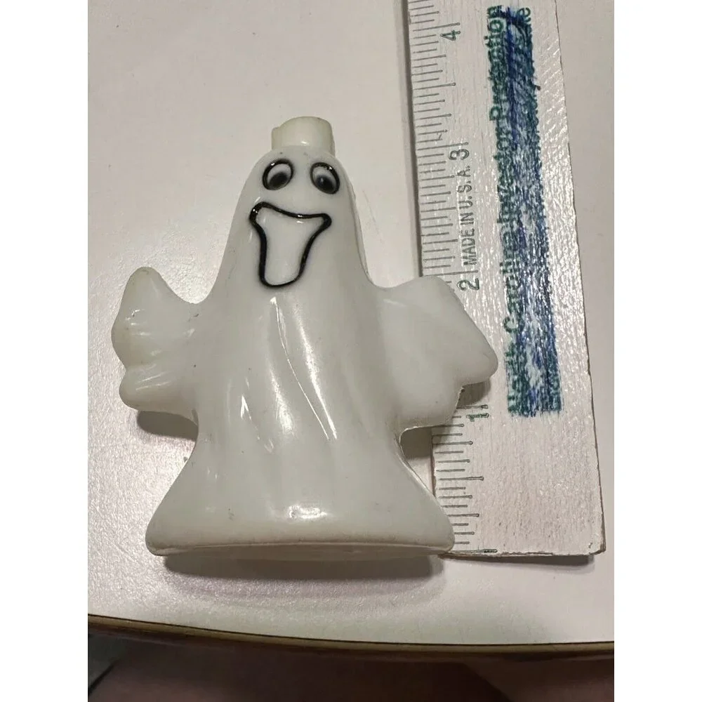 Vintage Halloween Blow Mold Hard Plastic 15 String Lights Ghost Works Two Side